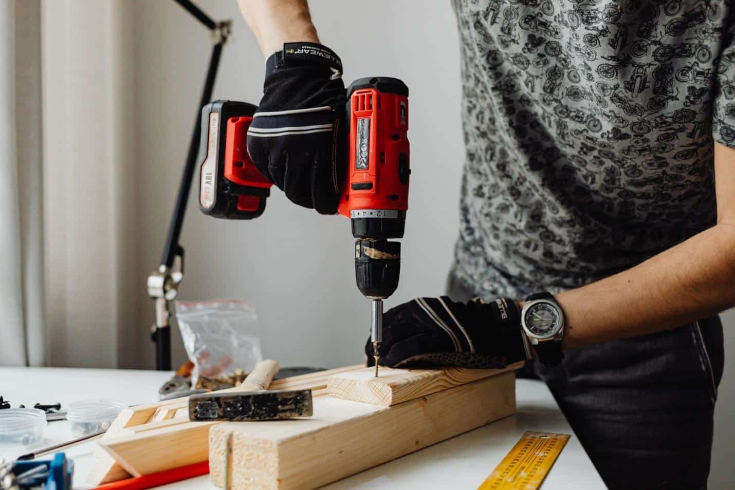 Drilling of wooden blocks