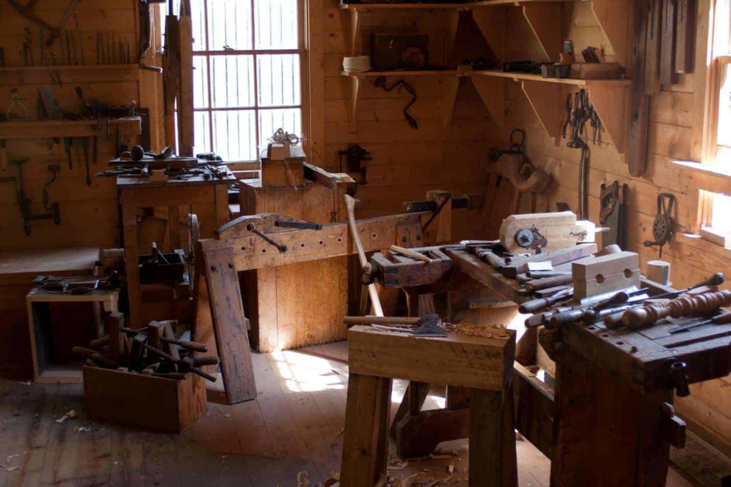 A woodworking workshop