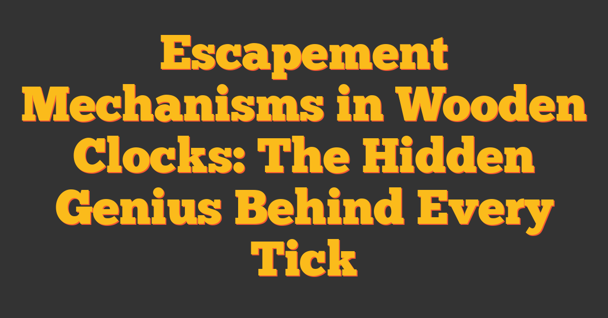 Escapement Mechanisms in Wooden Clocks: The Hidden Genius Behind Every Tick