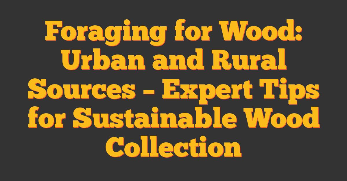 Foraging for Wood: Urban and Rural Sources – Expert Tips for Sustainable Wood Collection