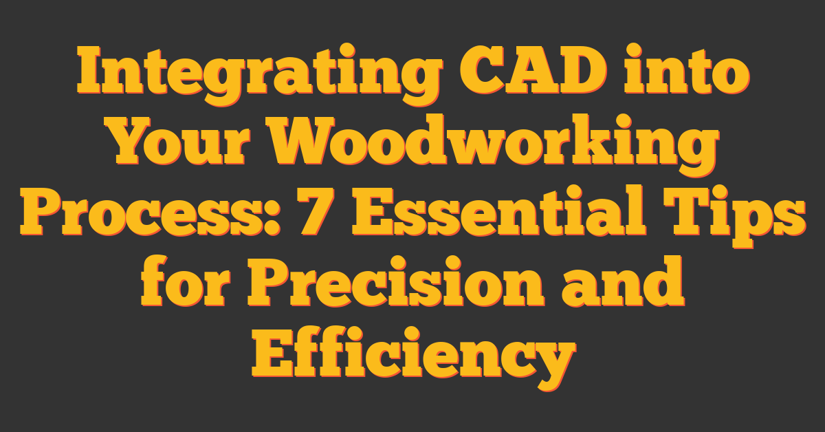 Integrating CAD into Your Woodworking Process: 7 Essential Tips for Precision and Efficiency