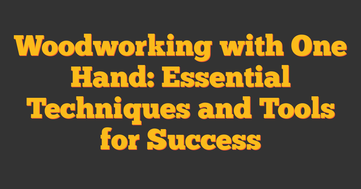 Woodworking with One Hand: Essential Techniques and Tools for Success